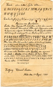 Edward Larsson's notes on Danish runes and numerals. Public Domain.